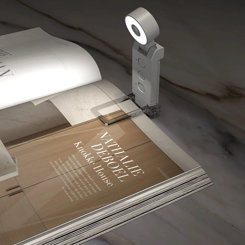 Eye-caring USB Rechargeable 6 Brightness Levels Mini Clip on Flexible LED Night Reading Book Light for Kids Bookmark lamp