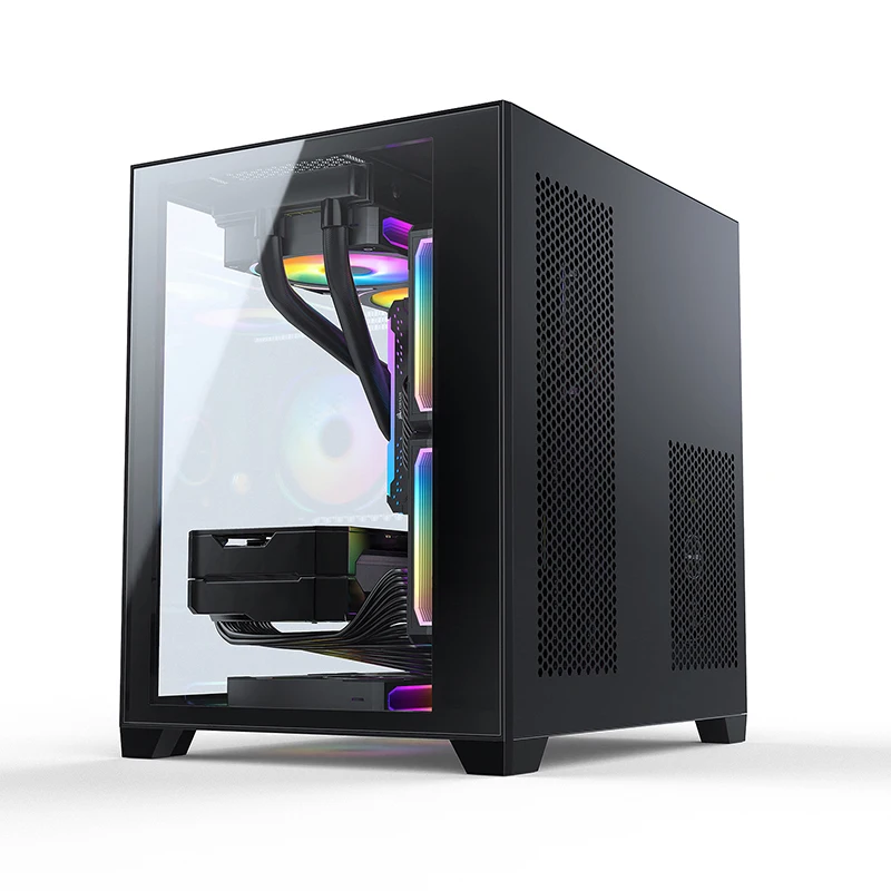 Wholesale Price Pc Gaming Case Atx Custom Pc Cabinet Computer Case With Rgb Strip Lights Gaming Case Pc Computer