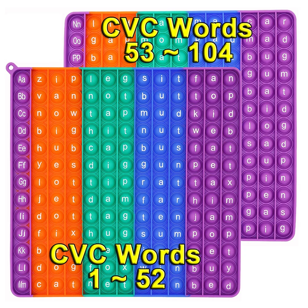 Готовые к отправке 24 см/9 5 дюйма CVC слова игры Push Bubble Fidget игрушки английские Фонетика