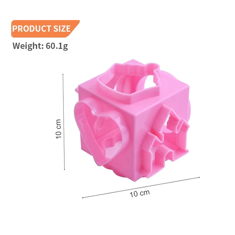 food contact safe 6 sides baking tool set heart flower star shape plastic cookie cutter mould for Christmas,kids,festival,party