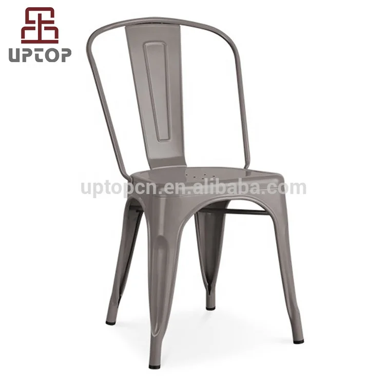 (SP-MC035) Industrial antique armless stacking metal dining chair for restaurant