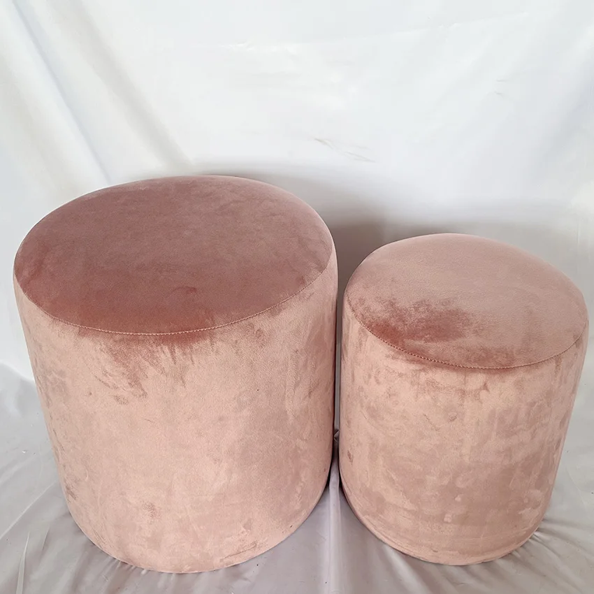 Nordic Simple Small Cute Ottoman Wood Round Stools Shoes Changing Stool