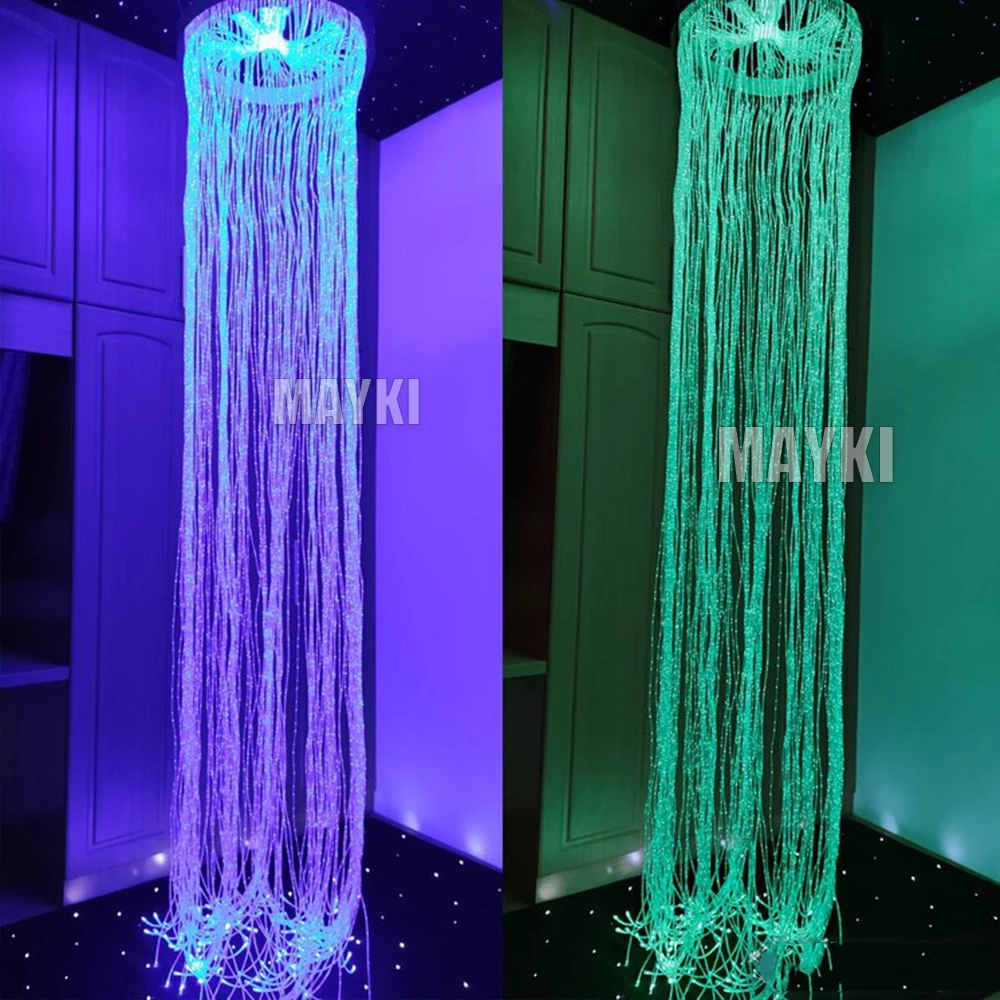Sensory Room Fiber Optic Ceiling Lights Fiber Optic Curtain Waterfall Chandelier LED Sensory Lights for Autistic Children