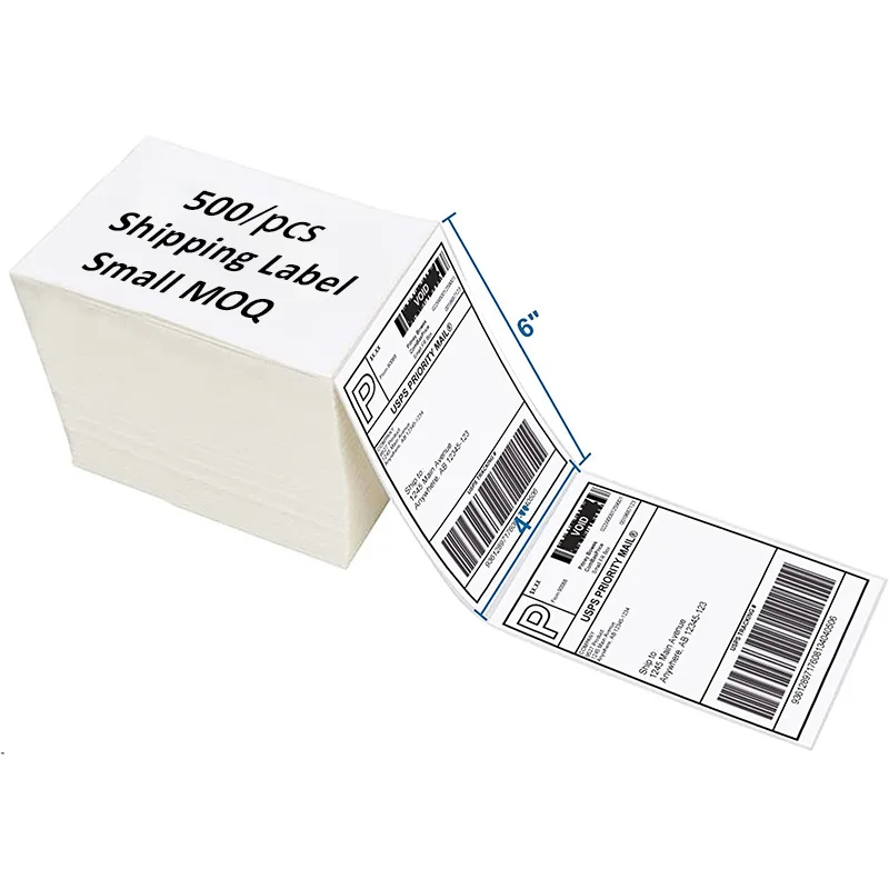 shipping labels 102 192 250  thermal fanfold shipping label 4x6 strong adhesion waterproof shipping label
