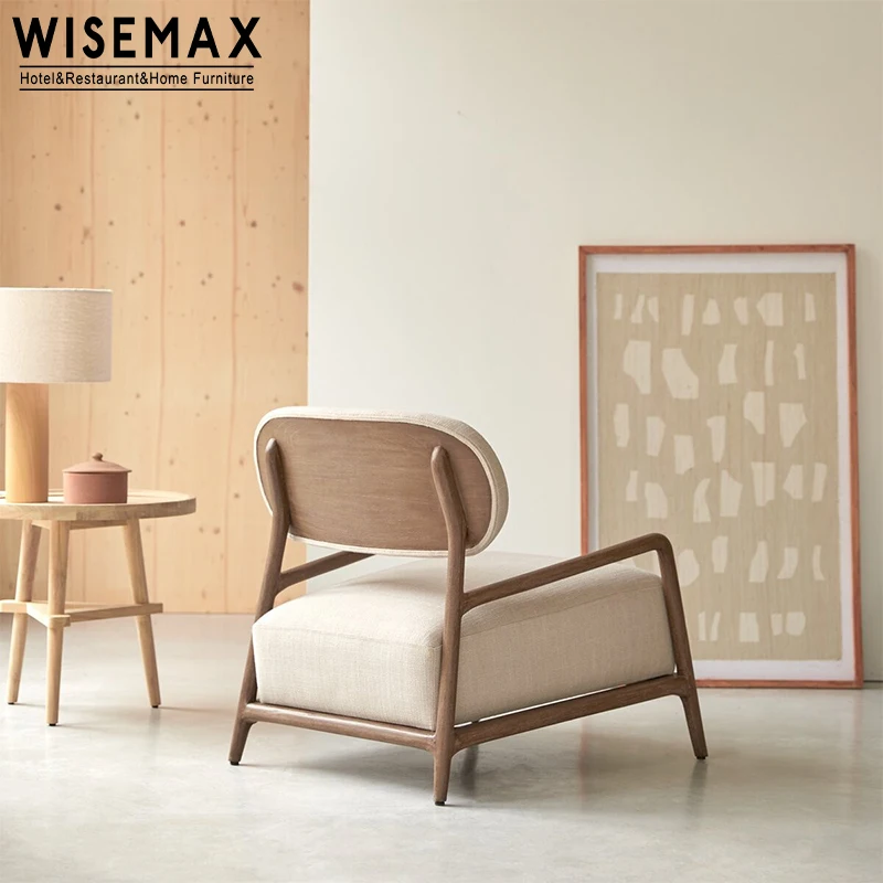 WISEMAX мебель современный простой мягкий стул для отдыха деревянный каркас и льняные тканевые акцентные стулья мебели гостиной