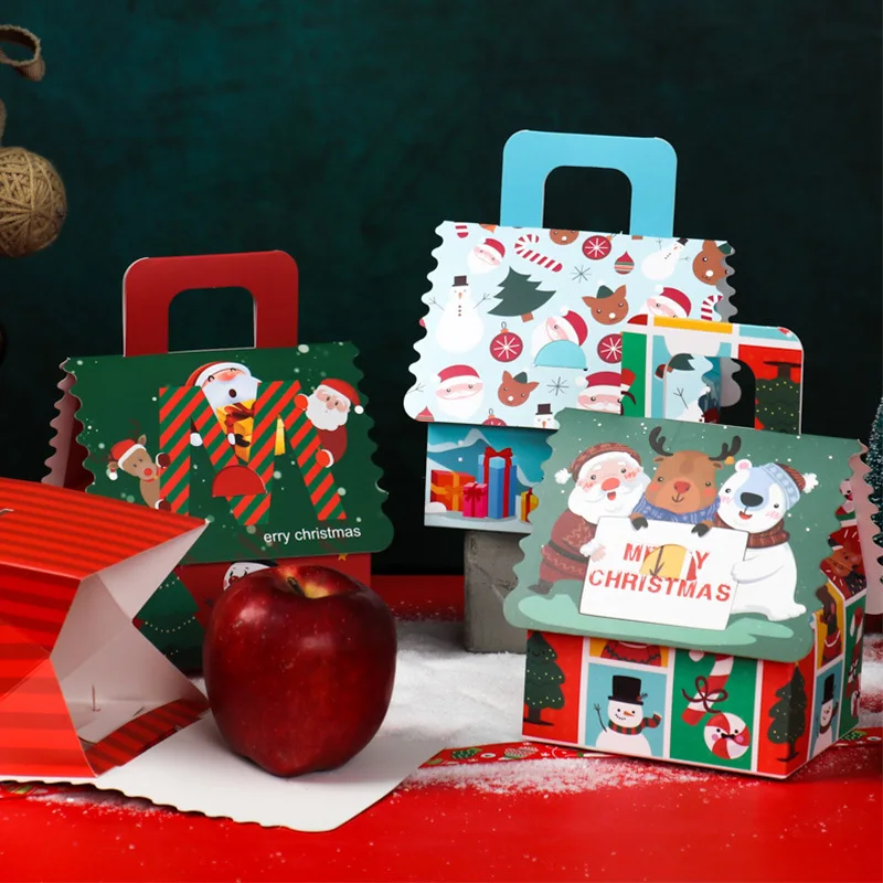 Wholesale YJY-f01 Folding Christmas House Shaped Gift Paper Box Portable Candy Candle Gift Packaging Box