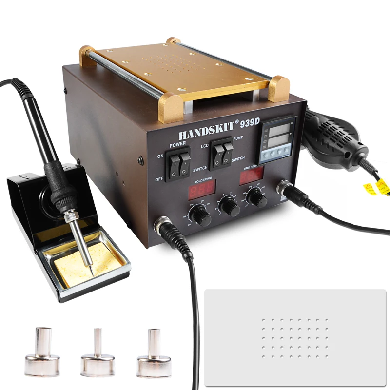 handskit 939d  Hot air rework  Soldering Station With   Mobile phone screen separator heating table  3in1 Repair Station