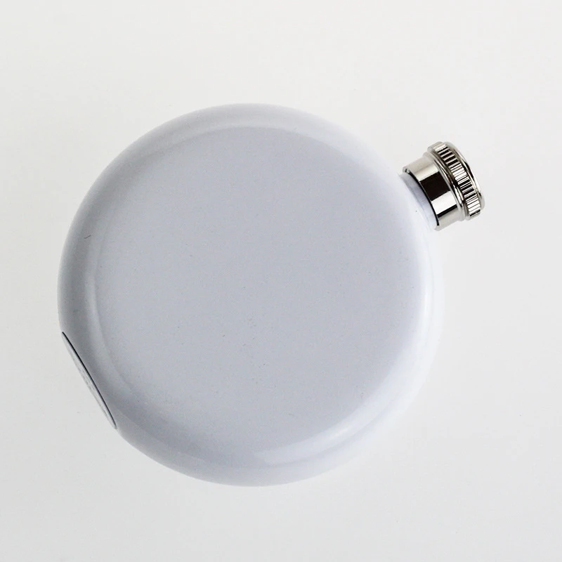 Лидер продаж на Amazon, оптовая продажа, пустая белая круглая фляжка с сублимационной печатью объемом 5 унций, плоская фляжка