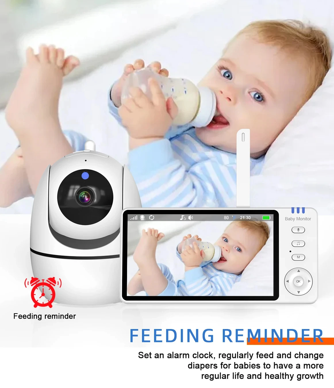 Kozh The Cheapest  Factory Digital New 5 Inch 720P ABM501 Vox Function Pan Tilt NightABM501 Vision Camera Baby Monitors