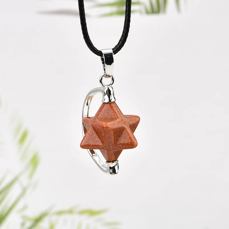 High quality rotational merkaba pendant Chakra Reiki amethyst Lapis Star Pendant meditation spiritual healing crystal pendant