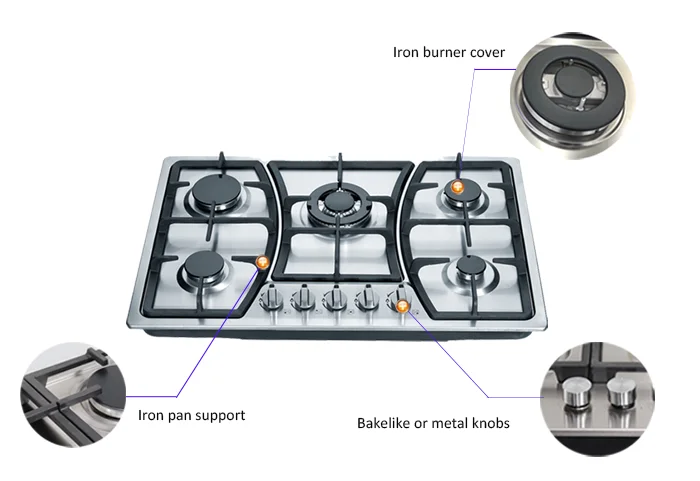 China factory wholesale gas stove good price kitchen gas cooker burner knob lpg built in 220V electric gas hob with FFD