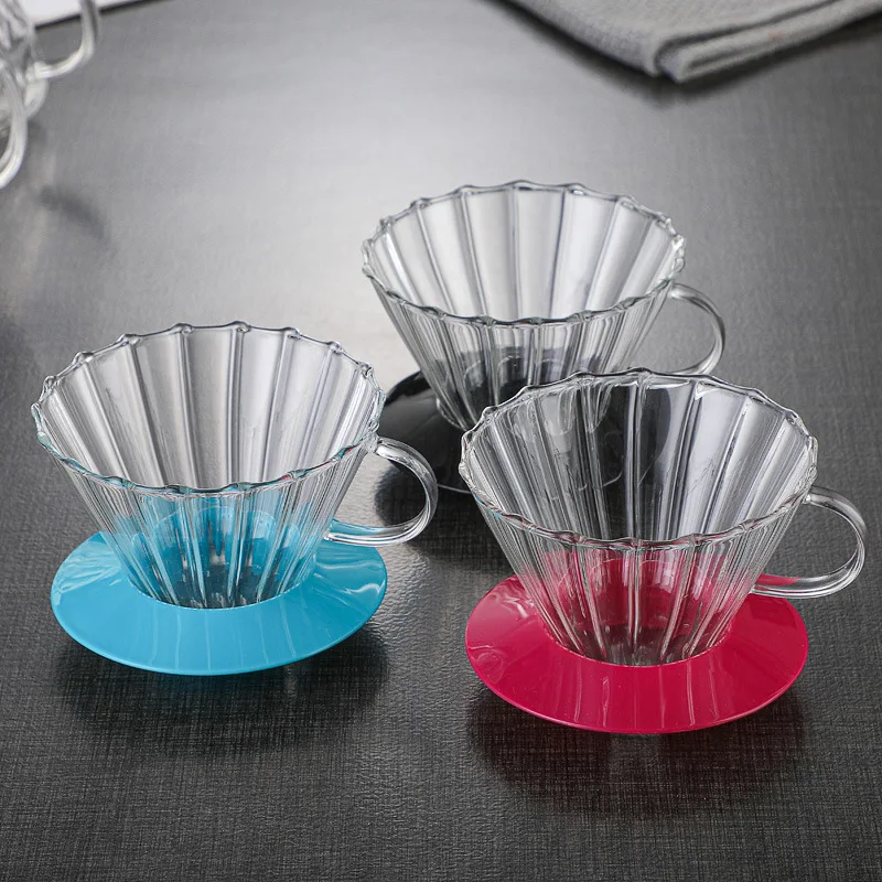 Glass Coffee Dripper Pour Over Coffee Funnel Dripper Coffee Cone Brewer Filter