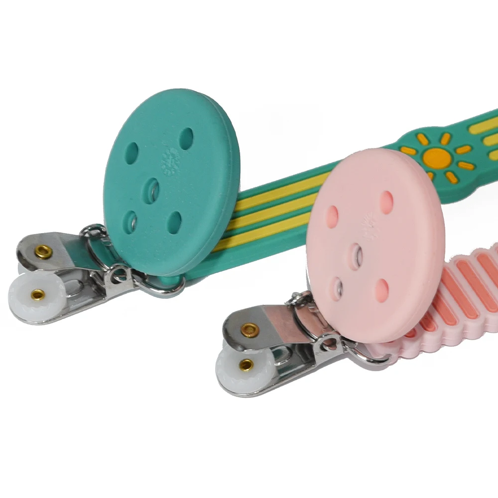 New Hot Selling Silicone Baby Teethers Pacifier Clip Toy Straps for Baby Toy Holder For Stroller Accessories