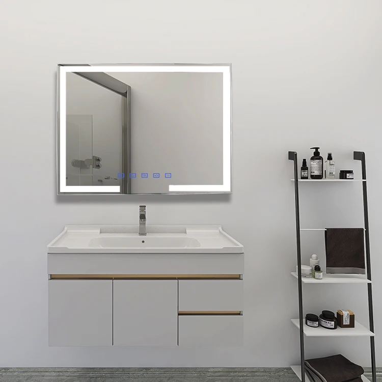 Китайское современное медное зеркало для ванной комнаты с синими зубьями стандартного размера