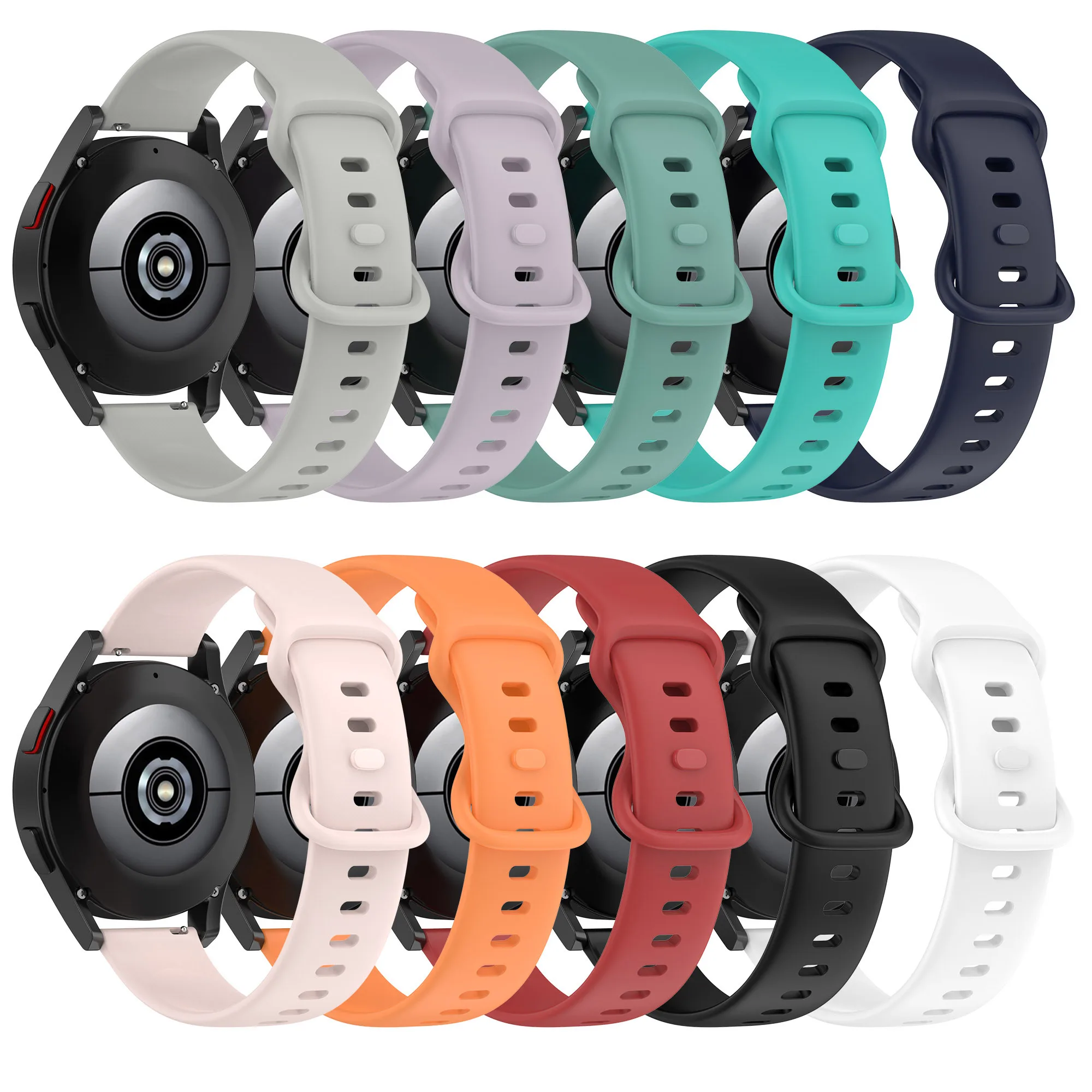 ShanHai New color 22mm 20mm TPU Band For SAMSUNG Galaxy Watch 42 46mm galaxy watch 3 45 41mm For Amazfit Bip GTR straps Active2