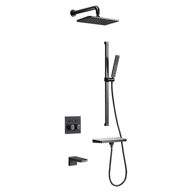 Concealed Rainfall Shower Head System Bathroom Rain Mixer Shower System Set