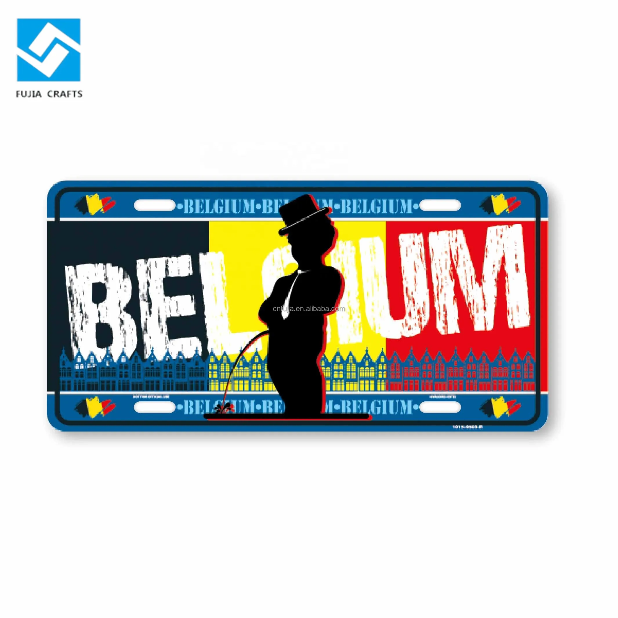 Professional Vehicle License Plate Number Plate Embossed Aluminum Belgium Car License Plate