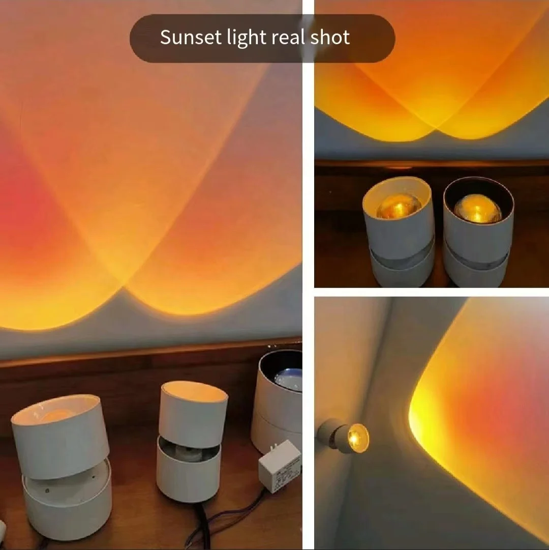 Spotlight Sunset Wall Projector Round Light Led Surface Mounted Ceiling Lamp Adjustable Cob Downlight