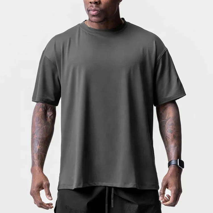 Manufacturer custom printing training sport gym 4 way stretch sweat wicking breathable plain blank washed mesh t shirt for men