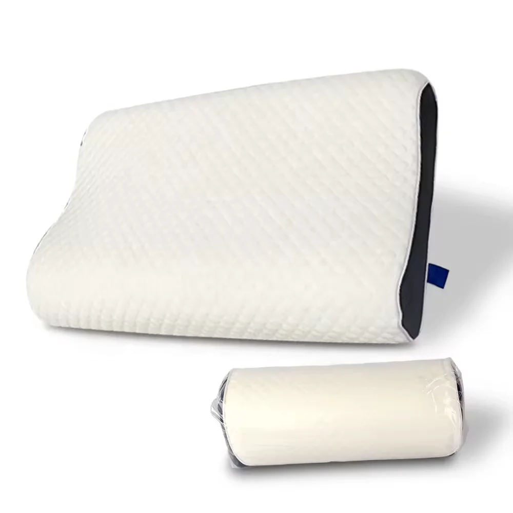 Wave Bed Pillow Best Classical High or Low Slow Rebound Memory Foam Head Pillows Woven Square Adults Machine Wash Neck Accepted