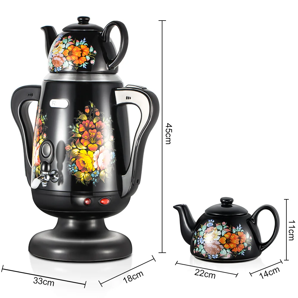 Electric Stainless Steel Samovar Ceramic Enamel Electric Kettle Water Kettle Thermostat Tea Maker Samovar