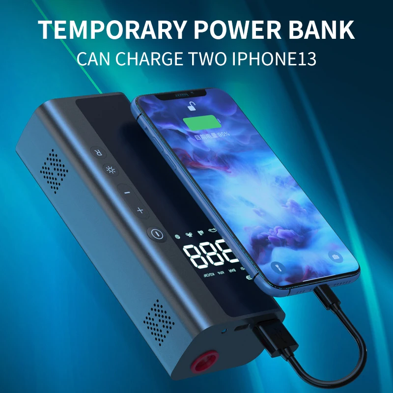 2022 recently upgraded model car tyre pump air compressor Battery Powered Mini Smart Wireless Digital Display Tyre Inflator