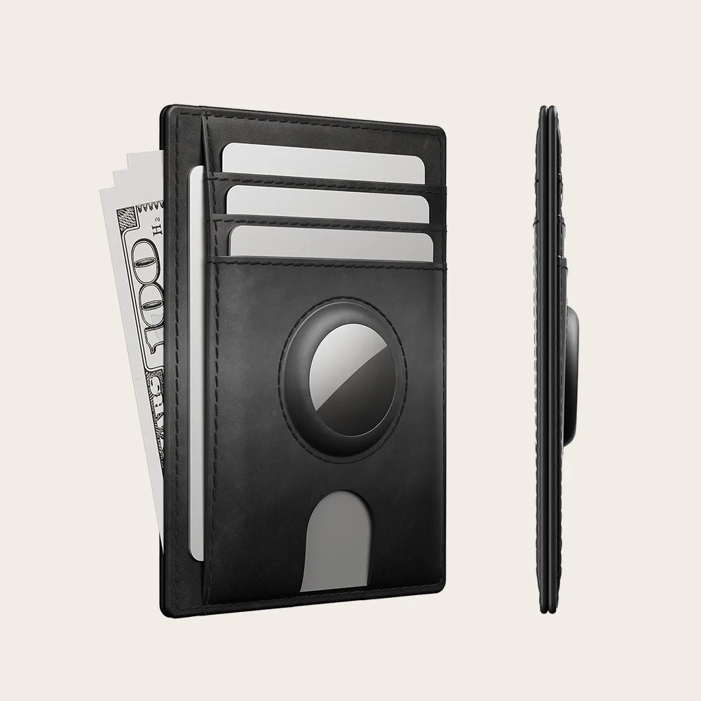 Luxury custom logo rfid blocking slim genuine leather id credit card holder wallet card holder