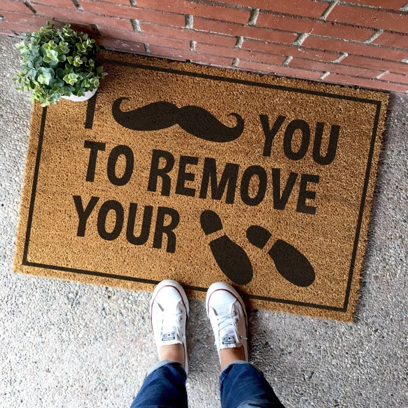 Водонепроницаемый дверной коврик противоскользящий цветной для входной двери с индивидуальным принтом прихожей