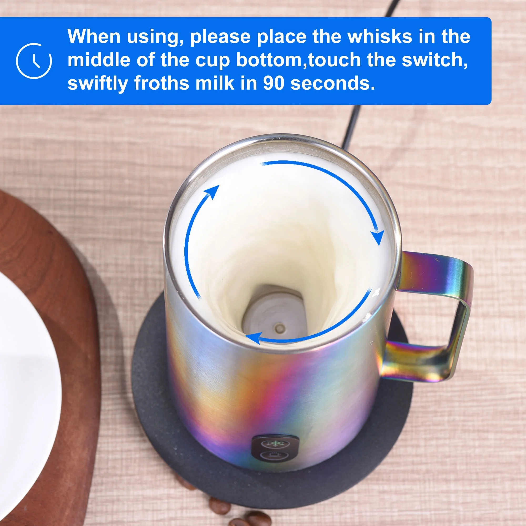 350ML/12OZ NEW DESIGN USB Self Stirring Mug Electric Milk Frother Auto Mixing Coffee Cup Magnetic Heating Mug