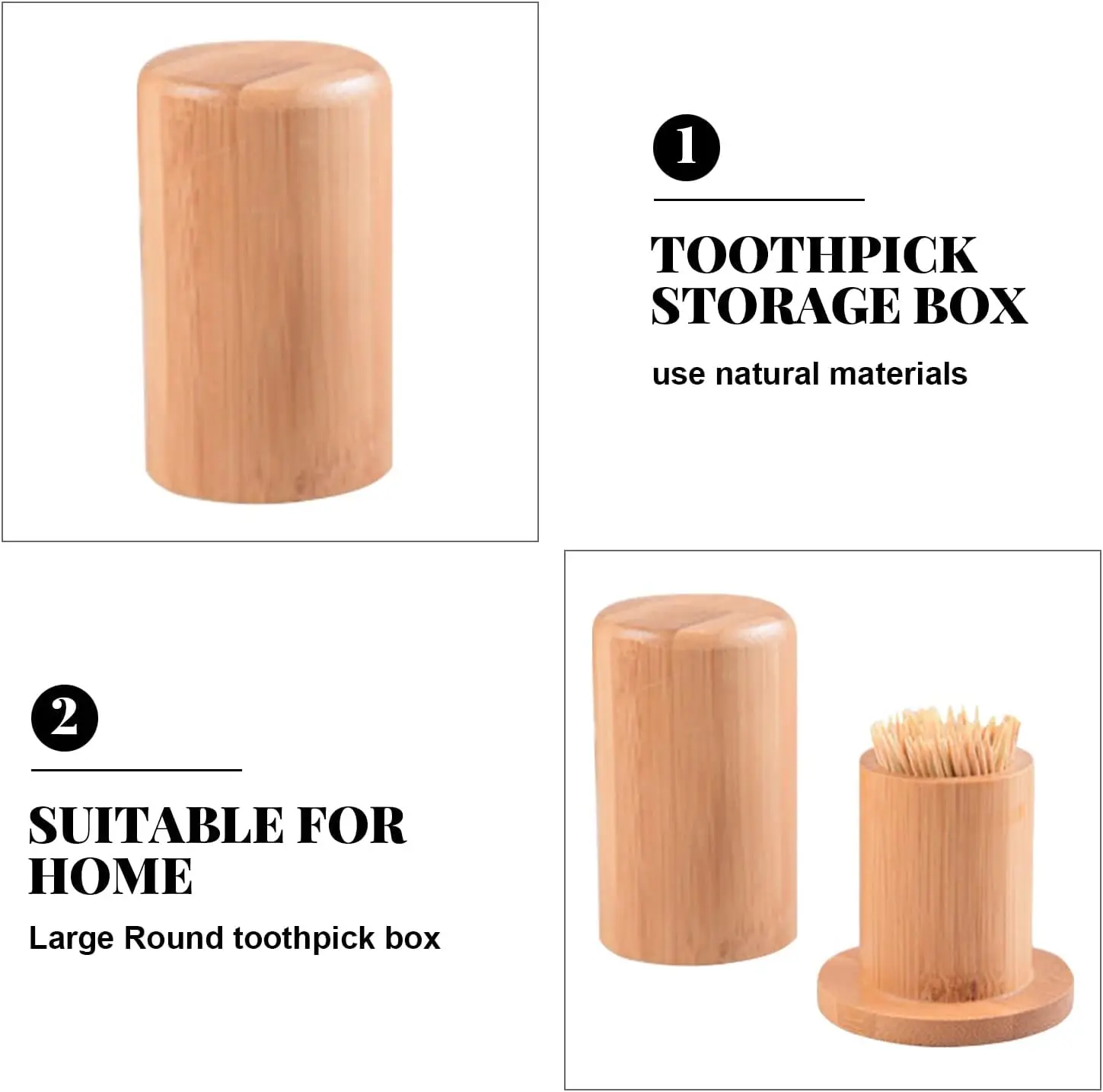 Toothpick Holder Bamboo Toothpick Box Wooden Reusable Toothpick Holder for Unique Home Designs Decorating Unusual Gifts