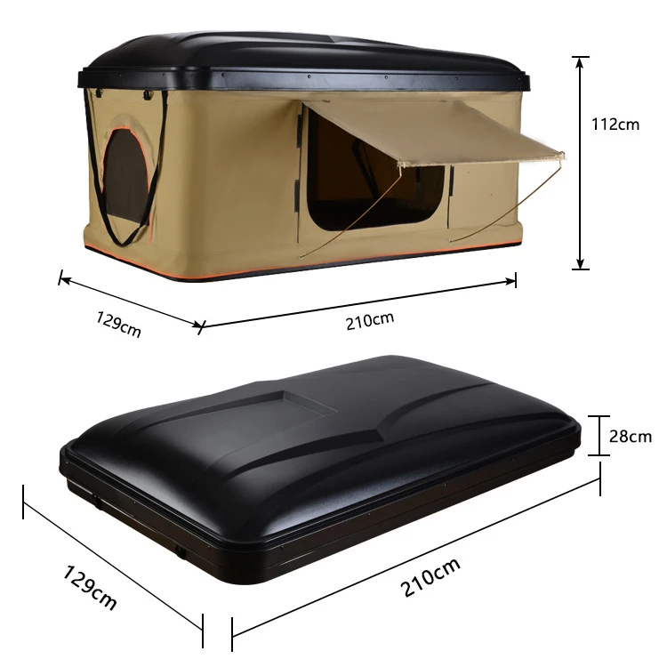 OEM Outdoor Camper Hard Shell Car Roof Top Tent SUV Aluminium Folding Camping Truck Rooftop Tent For 1-3 Person