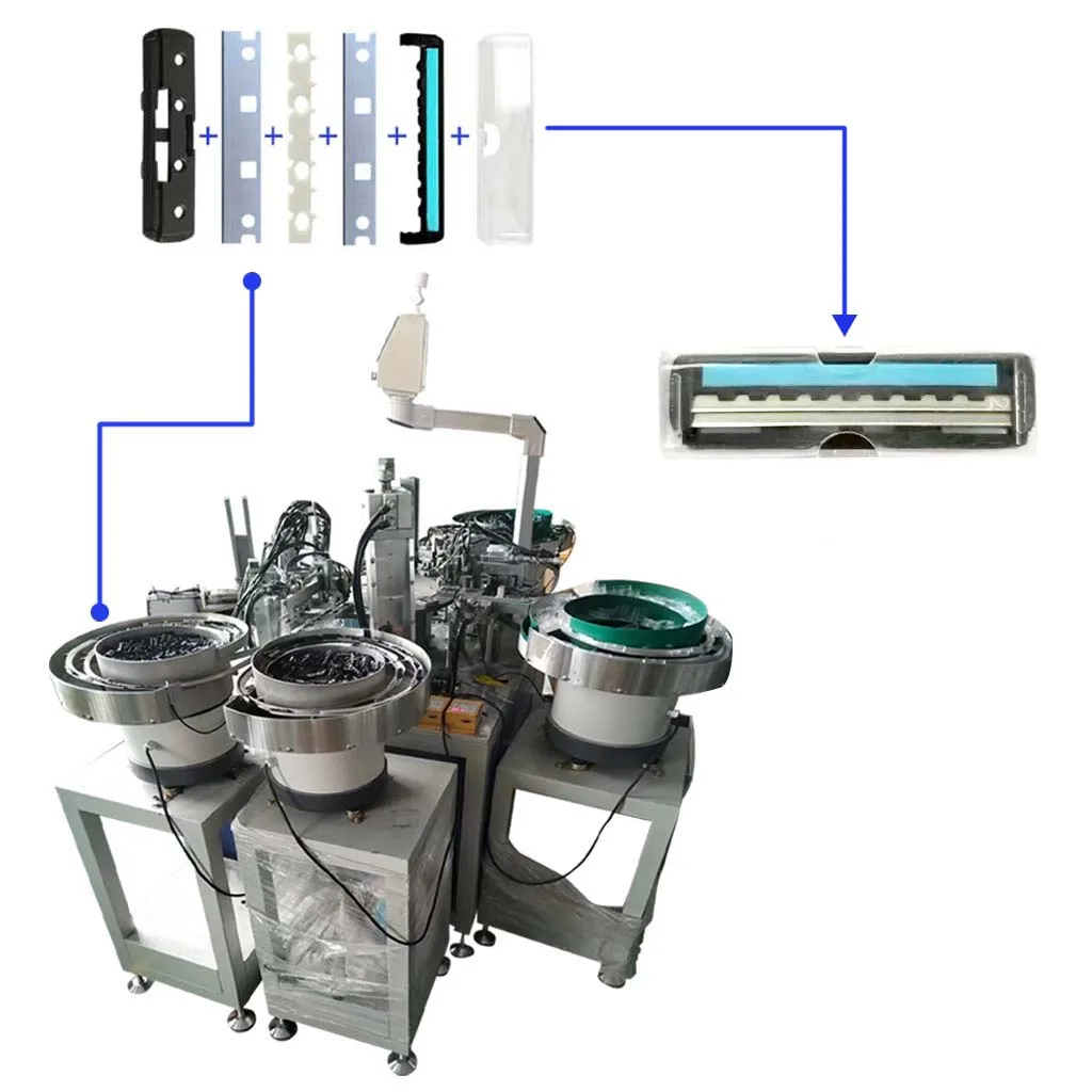 twin blades shaving razor assembly automatic machine linear type razor production line