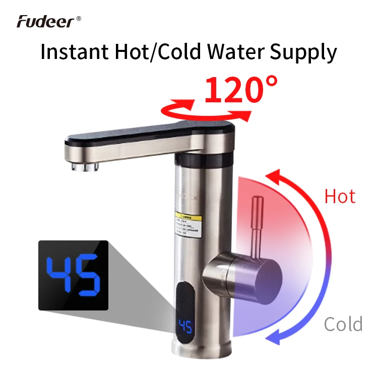 High Quality 304 stainless steel basin mixer tap instant water heating tap instant hot water tap electric water heater faucet