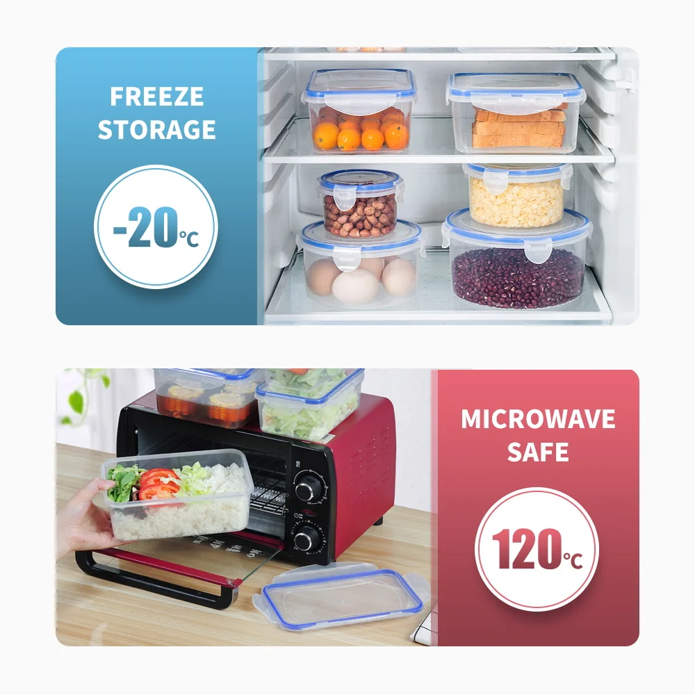 Dishwasher Safe Eco Friendly Food Grade Microwavable Delivery Reusable Plastic Food Storage Container