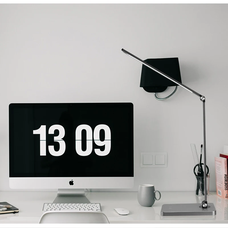 SML Беспроводная зарядка USB светодио дный Настольная Лампа Приспособление Современный гибкий сложенный светодио дный настольная лампа Диммируемый Светильник настольная лампа