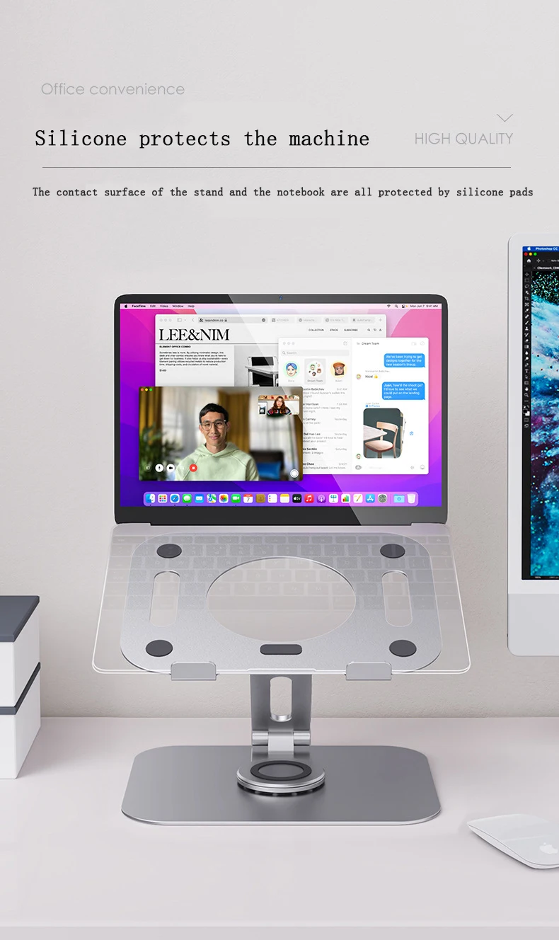 Популярная эргономичная металлическая подставка для ноутбука Amazon 2021, Алюминиевая Складная регулируемая подставка для ноутбука DJ