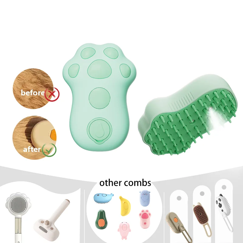 Lynpet Limited-time Promotion Safety Eco-friendly Silicone Cat Cleaning Steam Brush With UV Light