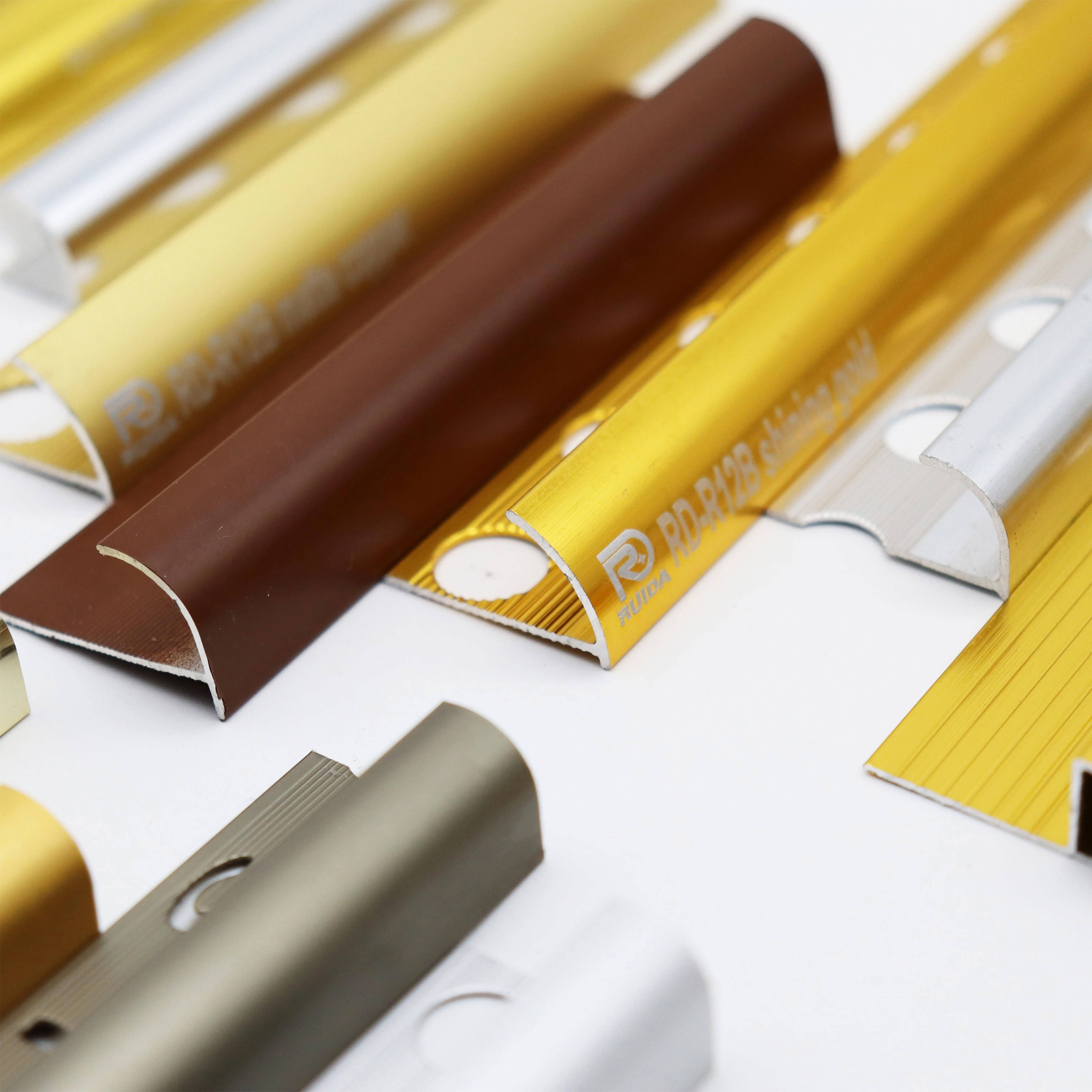 Customized Aluminium Round Edge Metal Tile Edge Finishing Trim Profiles