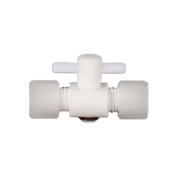 PTFE Plug Valve Single Ferrule  Metric Tube Union Plug Valve