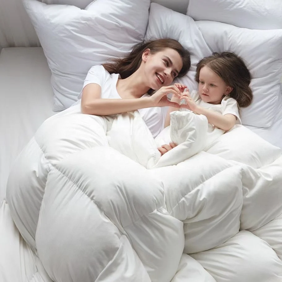 Customized 100% Cotton Fabric Filling Soft and Warm Duck Down Goose Down Duvet for All Season