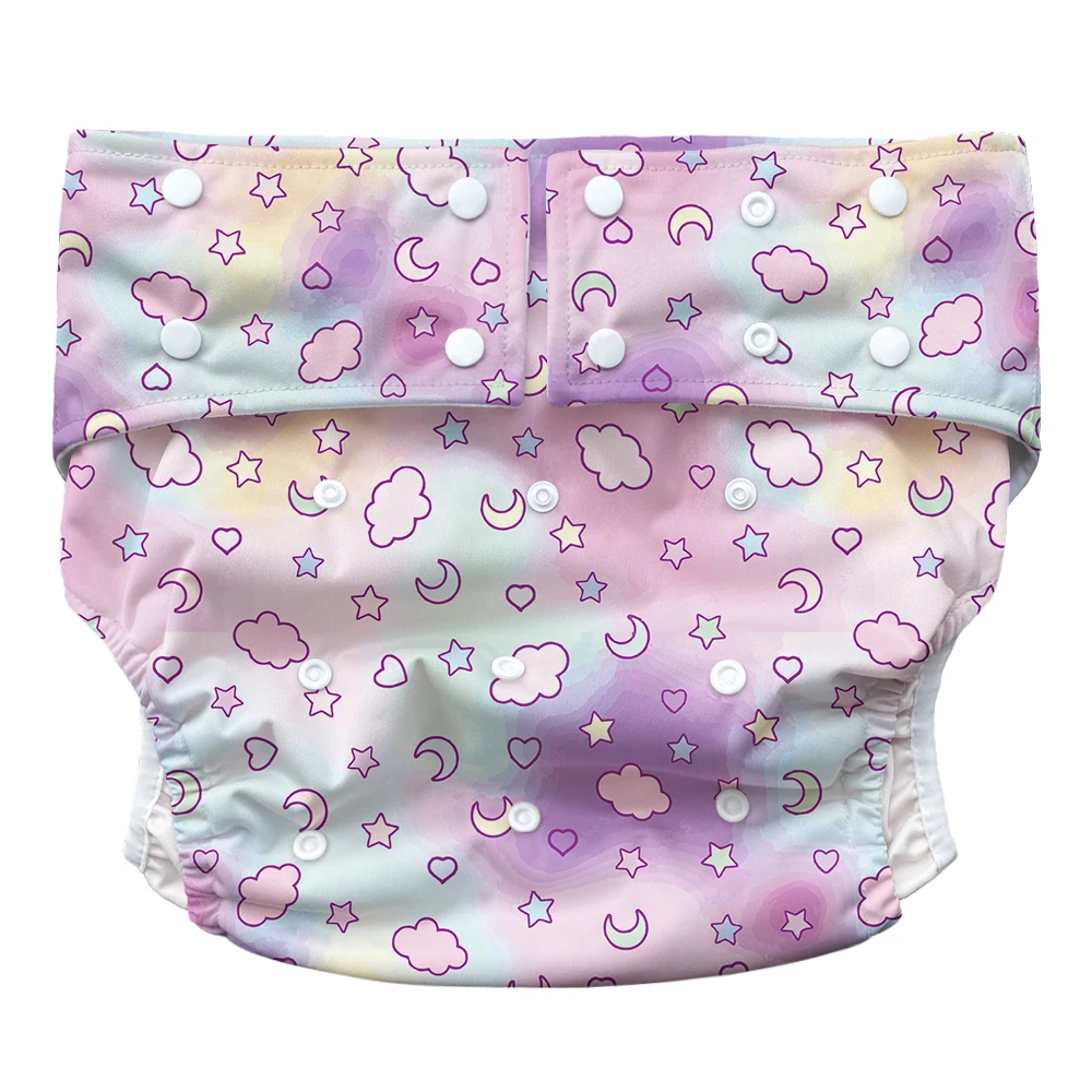 Waterproof 1PC Adult Diapers  Washable Reusable Teenager Elderly Cloth Diapers Adjustable Pocket Nappies