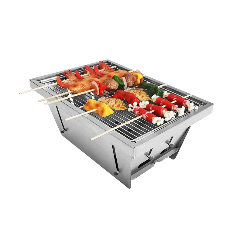 Portable Folding Stainless Steel Charcoal Grill for Camping