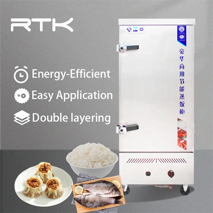 RUITAI Commercial Gas Food Steamer Stainless Steel 24 Gas Rice Steamer Machine