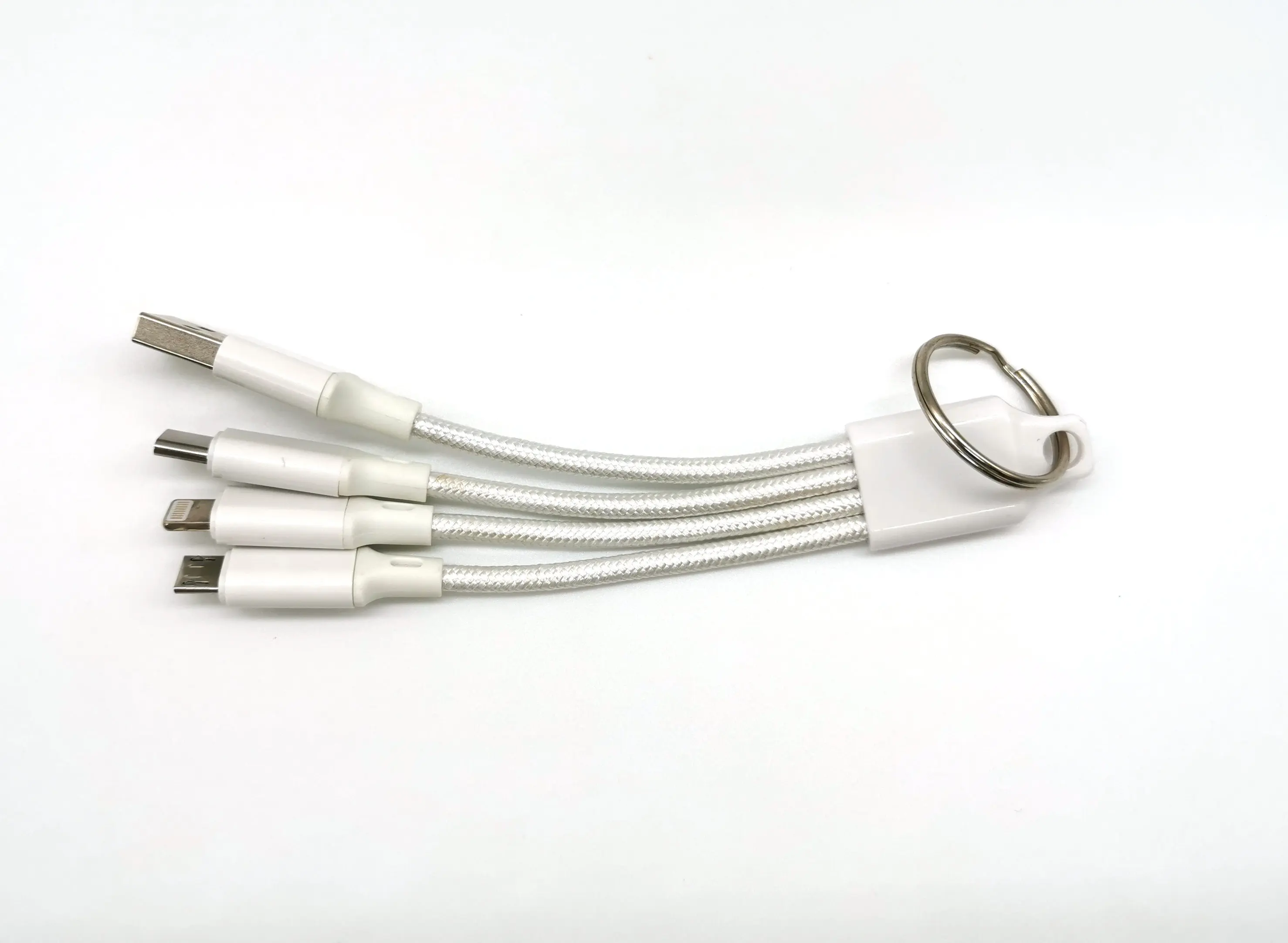  0 13 М Портативный Плетеный Многофункциональный 3 в 1 брелок USB зарядный кабель Быстрая зарядка 8pin micro type c