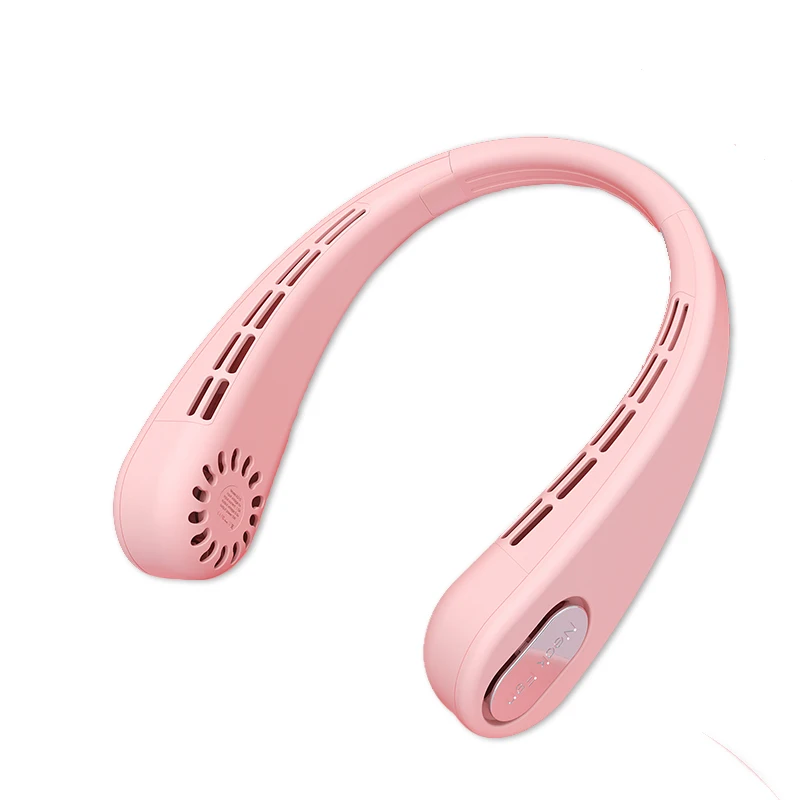 Cool Wearable Portable Bladeless Neck Fan Rechargeable Hanging Air Cooling Fan Neckband Hand-free Cooler USB LeaflessNeck Fan