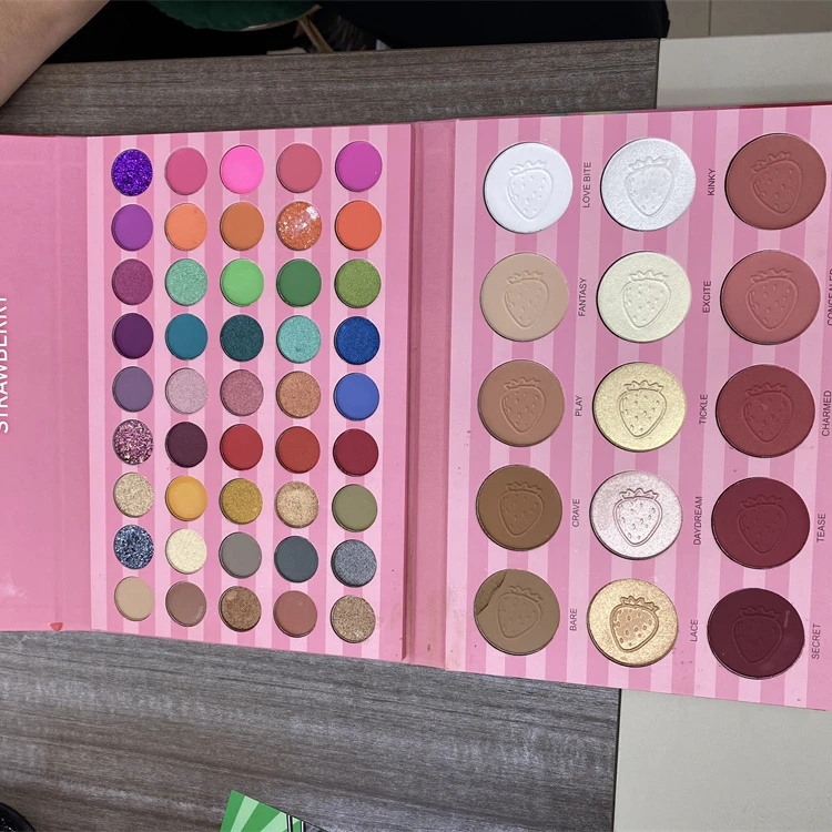 Fast delivery Summer strawberry avocado high pimented glitter eye shadow palette vendor maquillaj por mayor