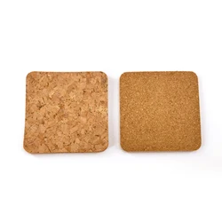 Mini pallet drink coffee cup coaster high quality custom blank plain round square shape solid cork wood coaster