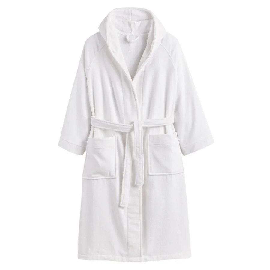 Hotel Terry Cotton Bathrobes Wholesale Custom Spa Cotton Hooded Bath Robes With Embroidery logo