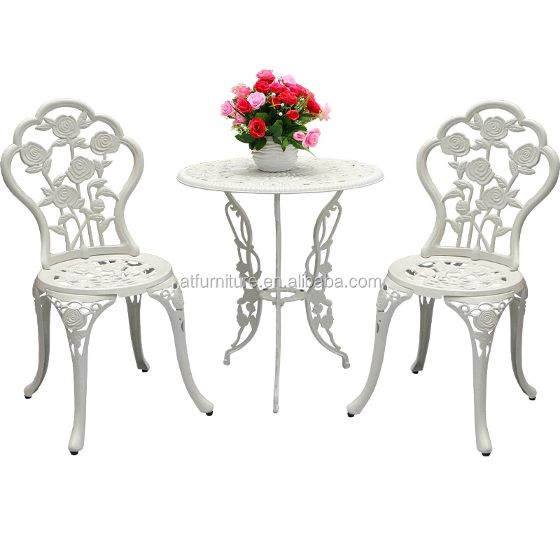 
Rose Cast Aluminum Outdoor 3-Pieces Bistro set Furniture Patio Metal Garden Sets bistro set 
