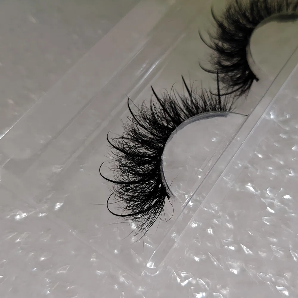 private label fluffy mink eyelash luxury eyelashes real Siberia mink fur full strip eyelashes wispy lash spiked lashes